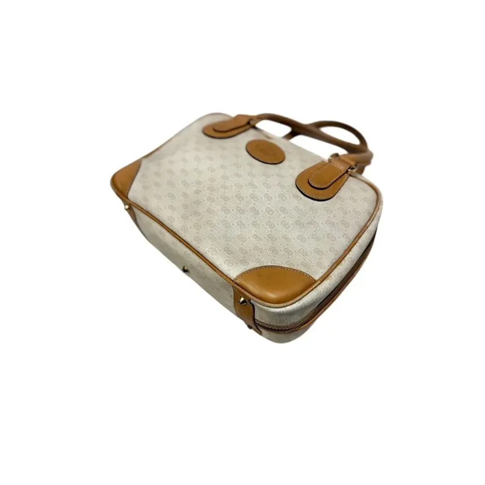 GUCCI Cream GG Monogram Micro Supreme Top Handle Vtg Bag|COA